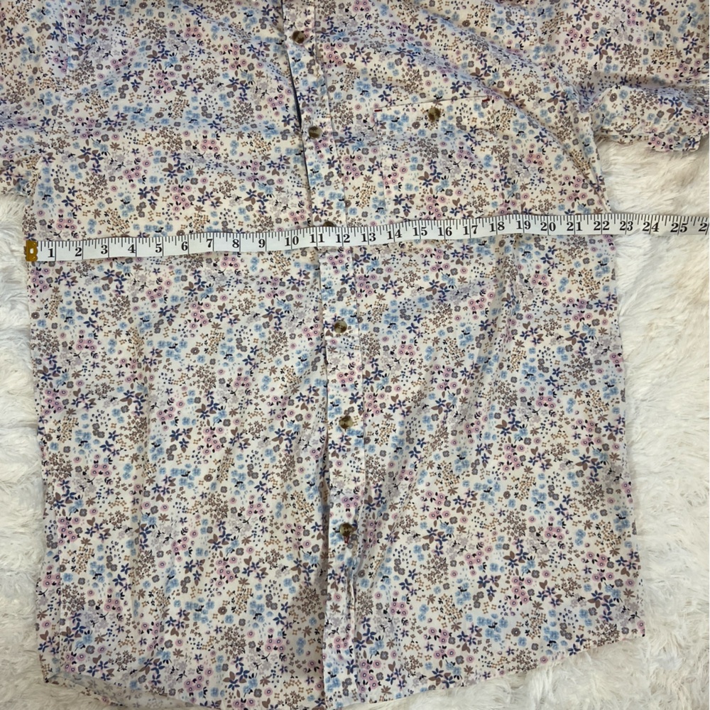 Distortion Mens Floral Button Up Short Sleeve Shirt Size 2XL - Picture 13 of 13